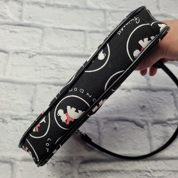 Lulu Guinness London Scottie Dog Leather-Trimmed Canvas Handle Bag - Picture 7 of 15